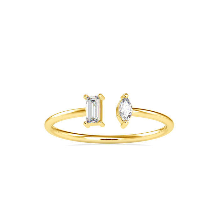 0.16Ct Open Style Two Stone Lab-Grown Diamond Gold Ring