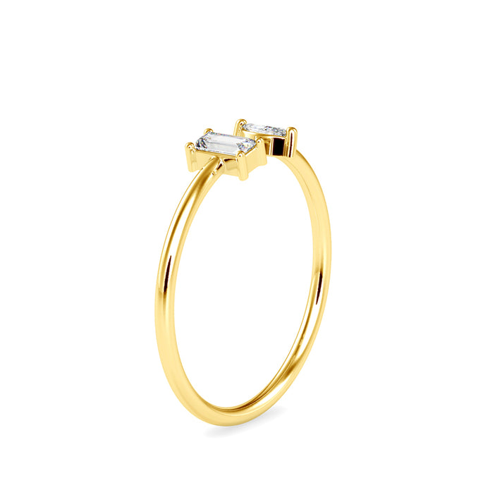 0.16Ct Open Style Two Stone Lab-Grown Diamond Gold Ring