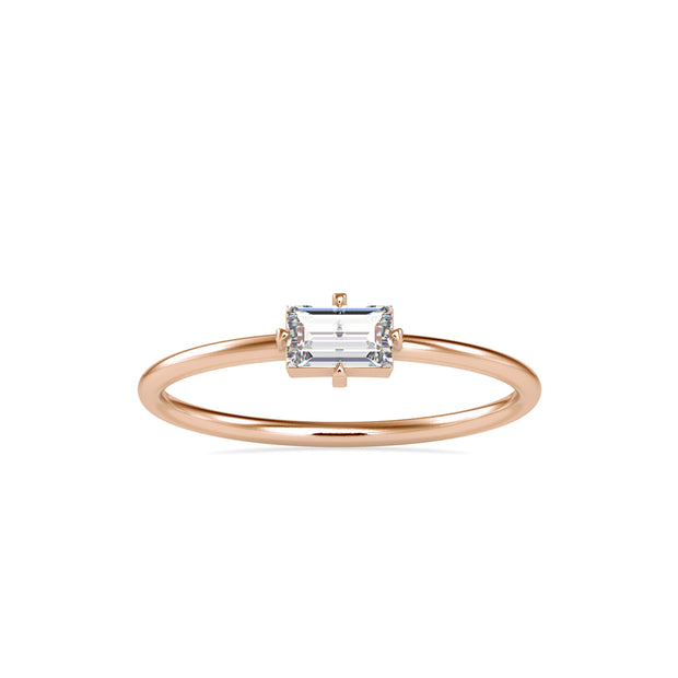 0.31Ct Baguette Solitaire Lab-Grown Diamond Gold Ring