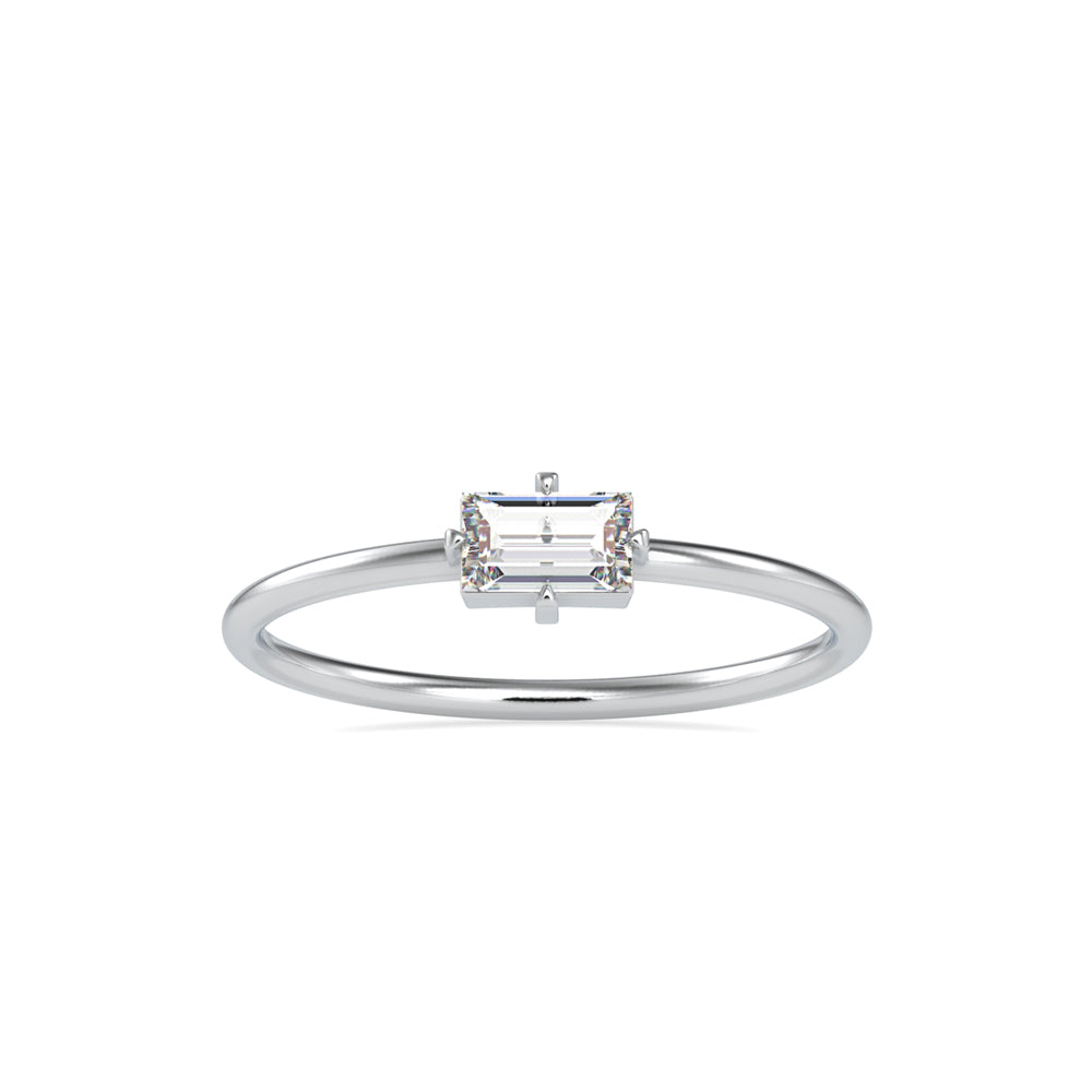 0.31Ct Baguette Solitaire Lab-Grown Diamond Gold Ring