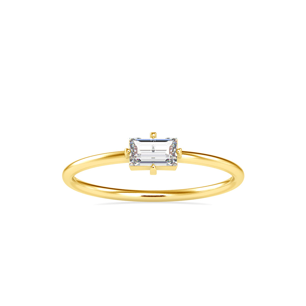 0.31Ct Baguette Solitaire Lab-Grown Diamond Gold Ring