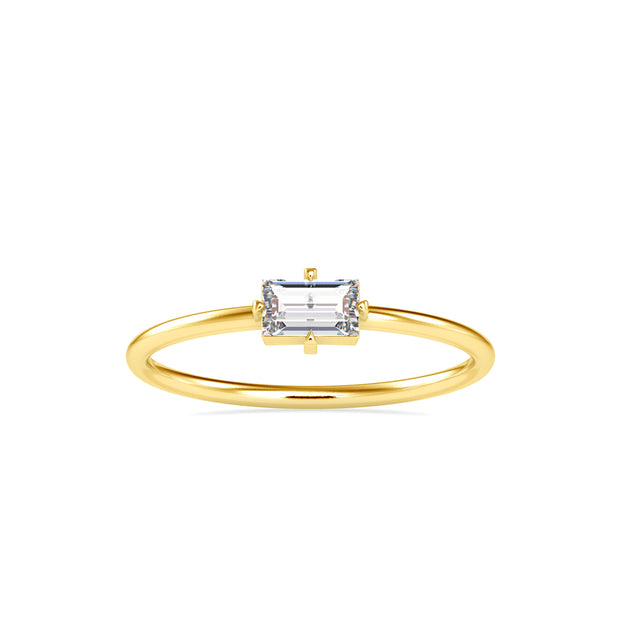 0.31Ct Baguette Solitaire Lab-Grown Diamond Gold Ring