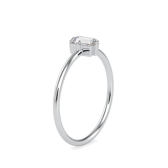0.31Ct Baguette Solitaire Minimalist Lab-Grown Diamond Gold Ring