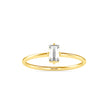0.31Ct Baguette Solitaire Minimalist Lab-Grown Diamond Gold Ring
