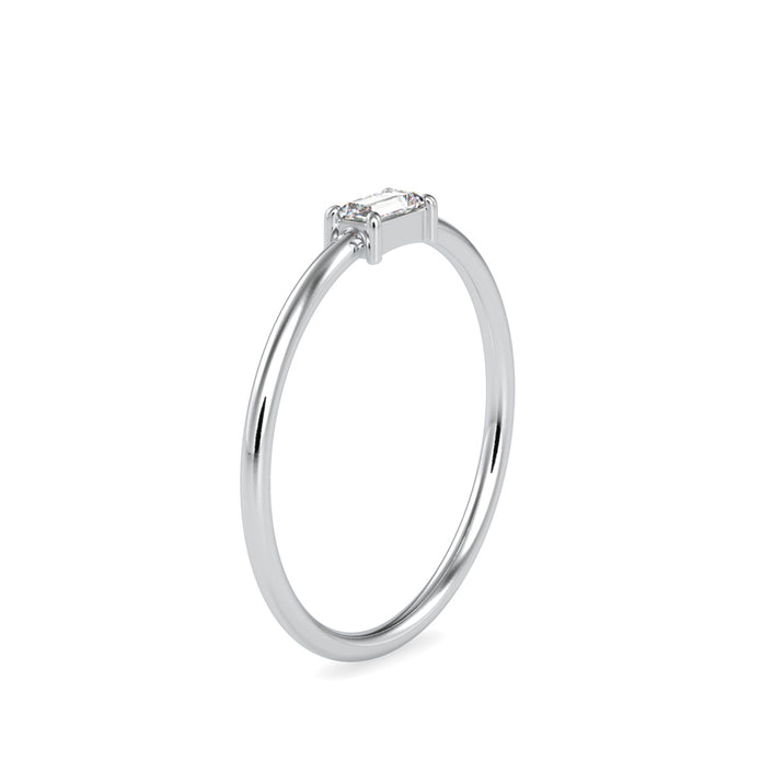 0.11Ct Baguette Prong Set Lab-Grown Diamond Gold Ring