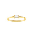 0.11Ct Baguette Prong Set Lab-Grown Diamond Gold Ring
