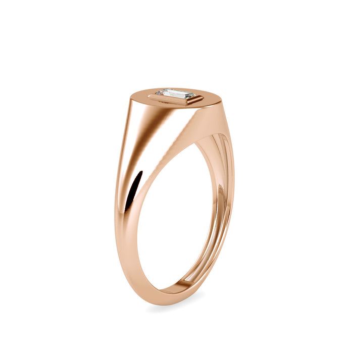 0.11Ct Baguette Bezel Set Lab-Grown Diamond Gold Ring