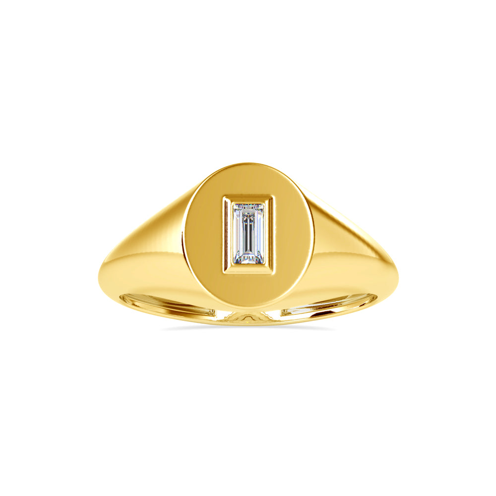 0.11Ct Baguette Bezel Set Lab-Grown Diamond Gold Ring