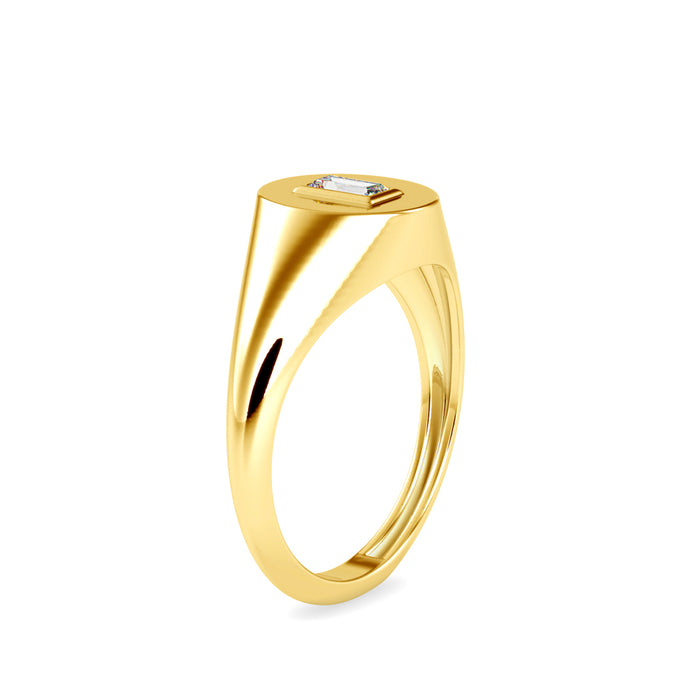 0.11Ct Baguette Bezel Set Lab-Grown Diamond Gold Ring