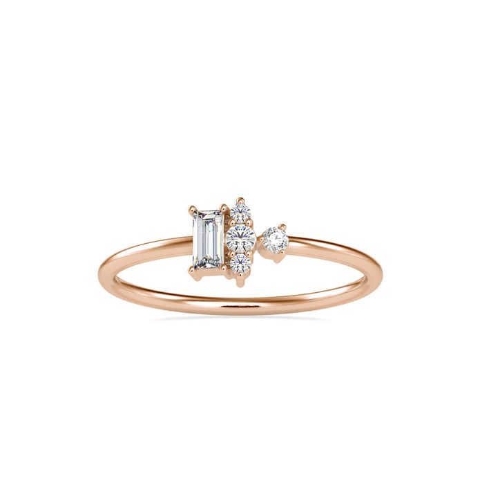 0.17Ct Baguette Prong Set Lab-Grown Diamond Gold Ring