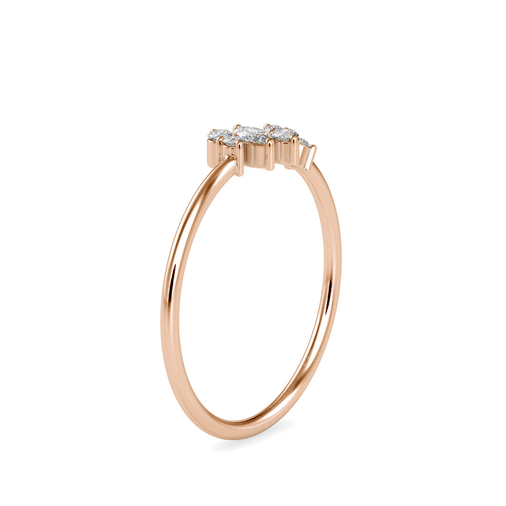0.12Ct Marquise Prong Set Lab-Grown Diamond Gold Ring