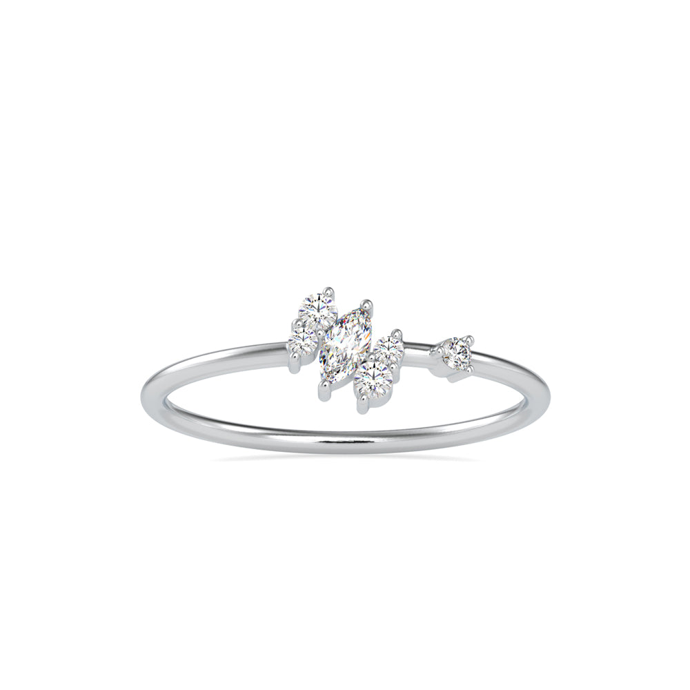 0.12Ct Marquise Prong Set Lab-Grown Diamond Gold Ring
