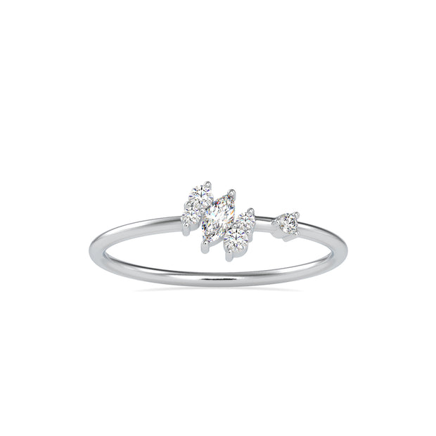 0.12Ct Marquise Prong Set Lab-Grown Diamond Gold Ring