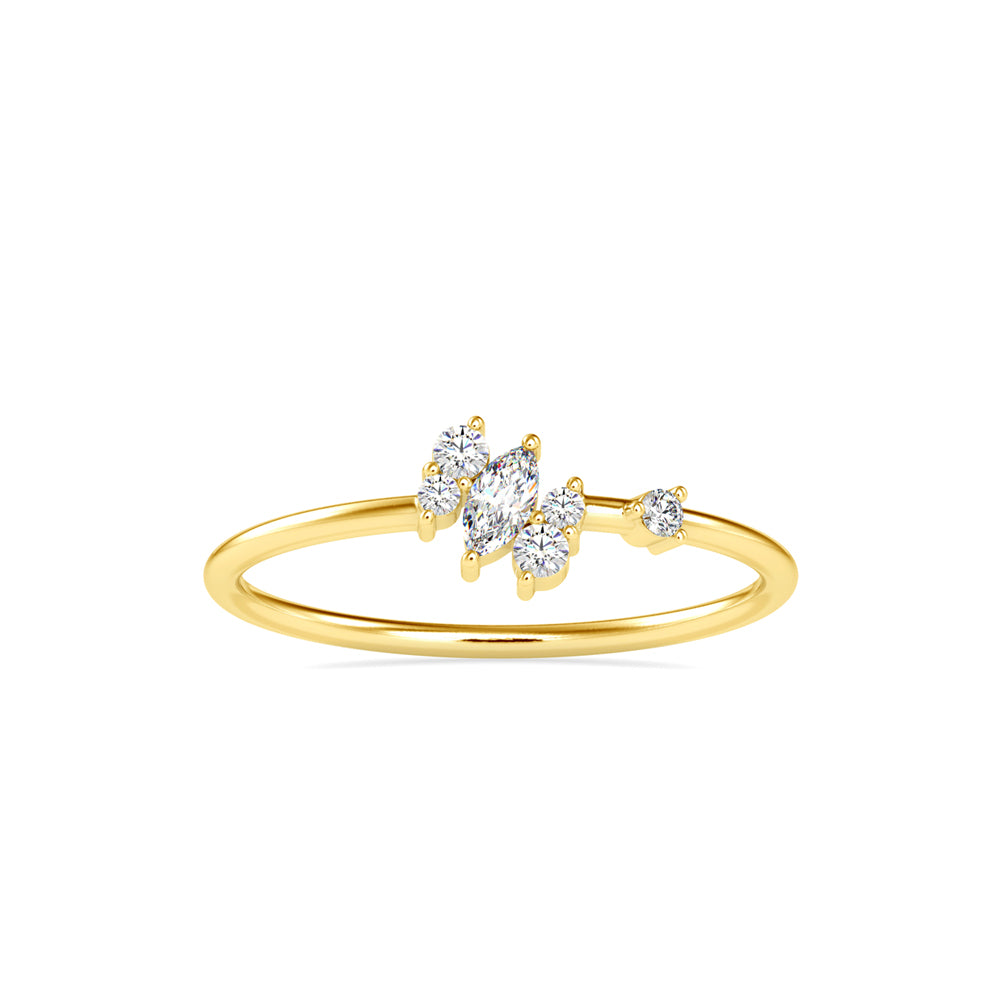 0.12Ct Marquise Prong Set Lab-Grown Diamond Gold Ring