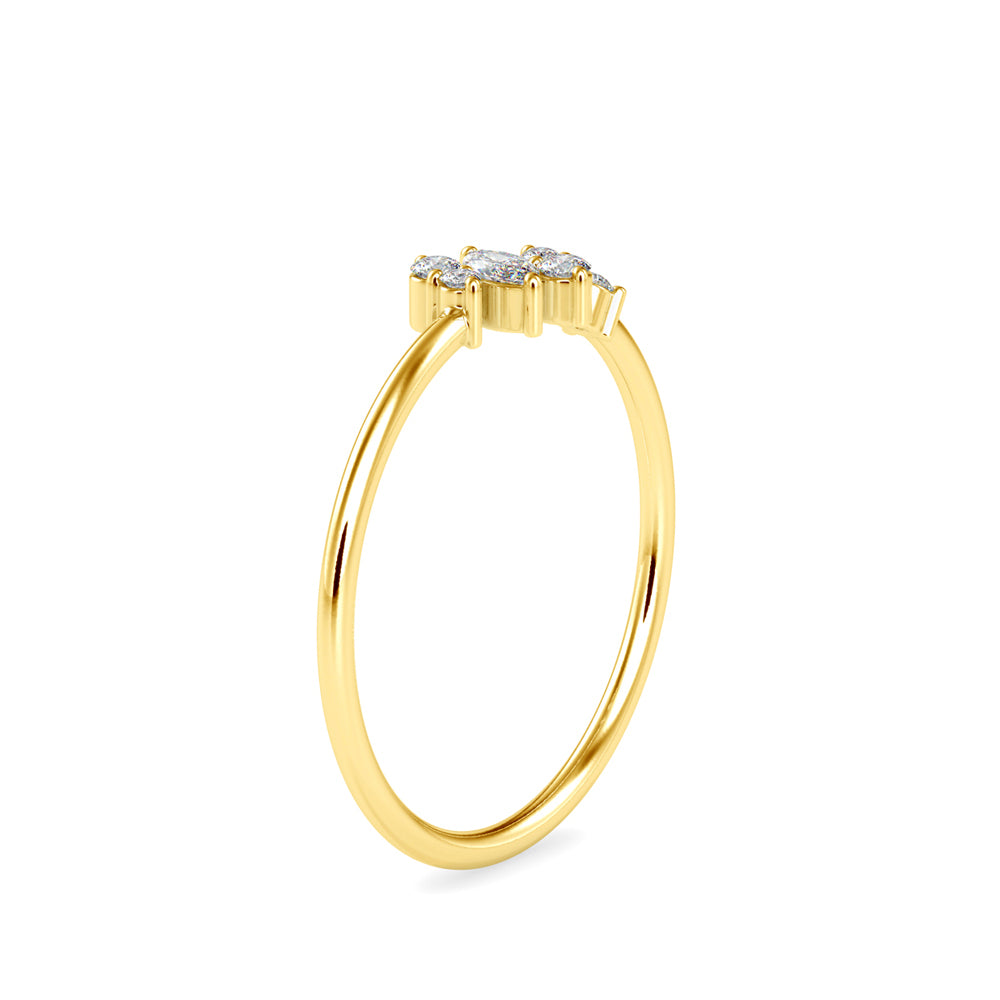 0.12Ct Marquise Prong Set Lab-Grown Diamond Gold Ring