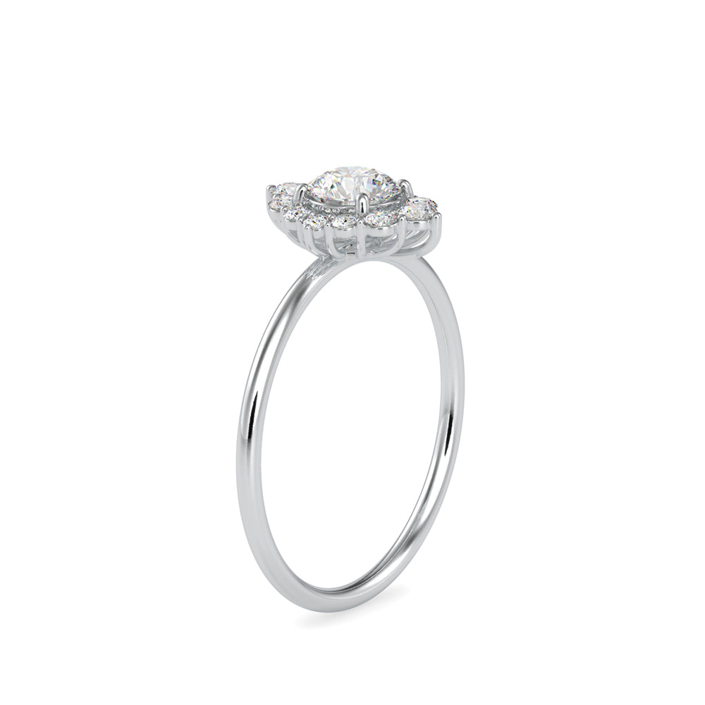 0.65Ct Round Halo Lab-Grown Diamond Gold Ring