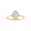 0.65Ct Round Halo Lab-Grown Diamond Gold Ring