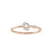 0.12Ct Baguette Bar Set Lab-Grown Diamond Gold Ring