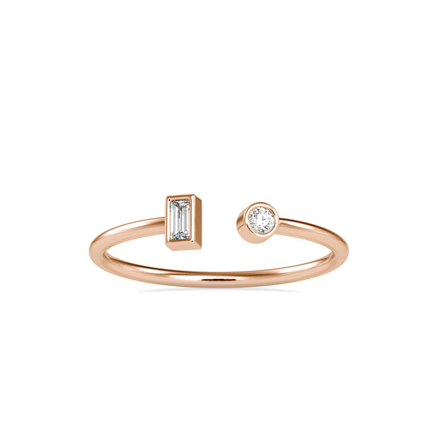 0.08Ct Open Style Two Stone Lab-Grown Diamond Gold Ring