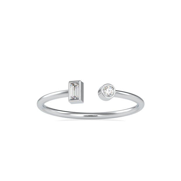 0.08Ct Open Style Two Stone Lab-Grown Diamond Gold Ring