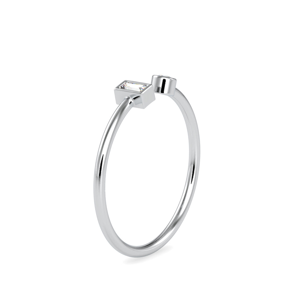 0.08Ct Open Style Two Stone Lab-Grown Diamond Gold Ring