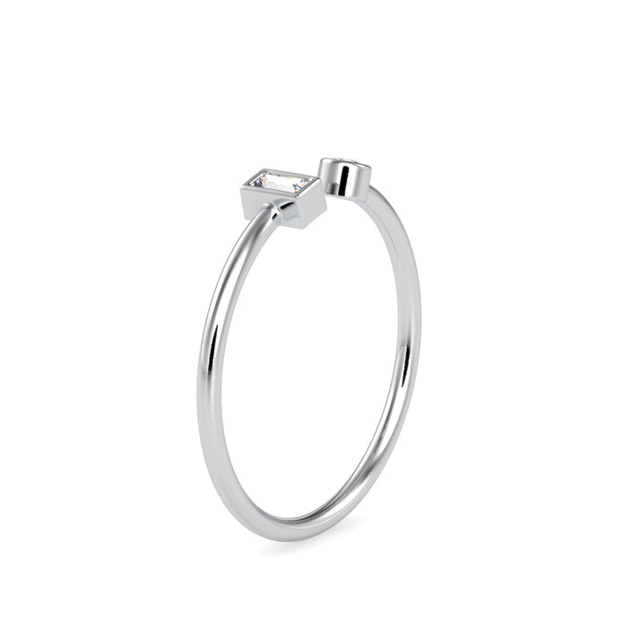 0.08Ct Open Style Two Stone Lab-Grown Diamond Gold Ring