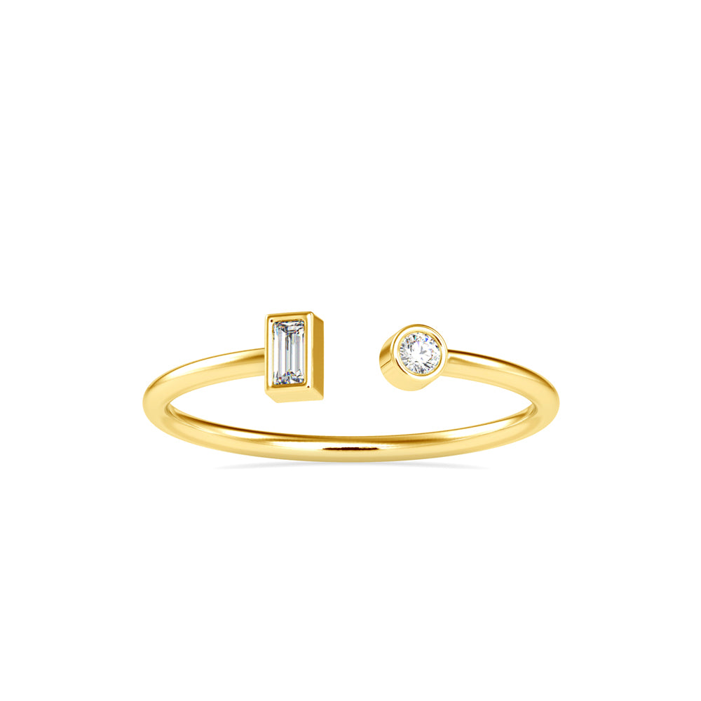 0.08Ct Open Style Two Stone Lab-Grown Diamond Gold Ring