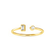 0.08Ct Open Style Two Stone Lab-Grown Diamond Gold Ring