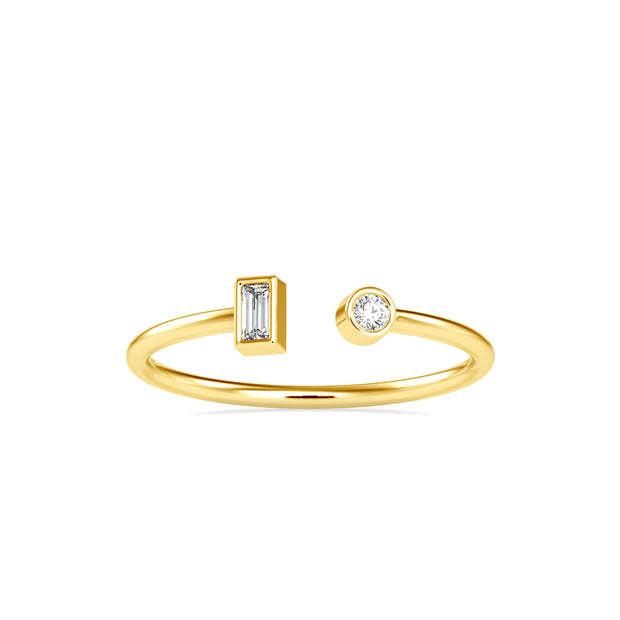 0.08Ct Open Style Two Stone Lab-Grown Diamond Gold Ring