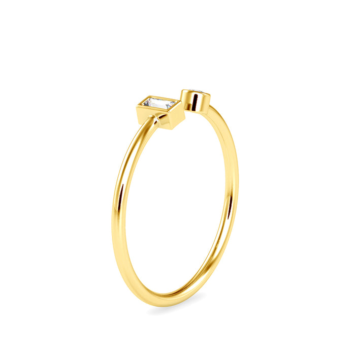 0.08Ct Open Style Two Stone Lab-Grown Diamond Gold Ring