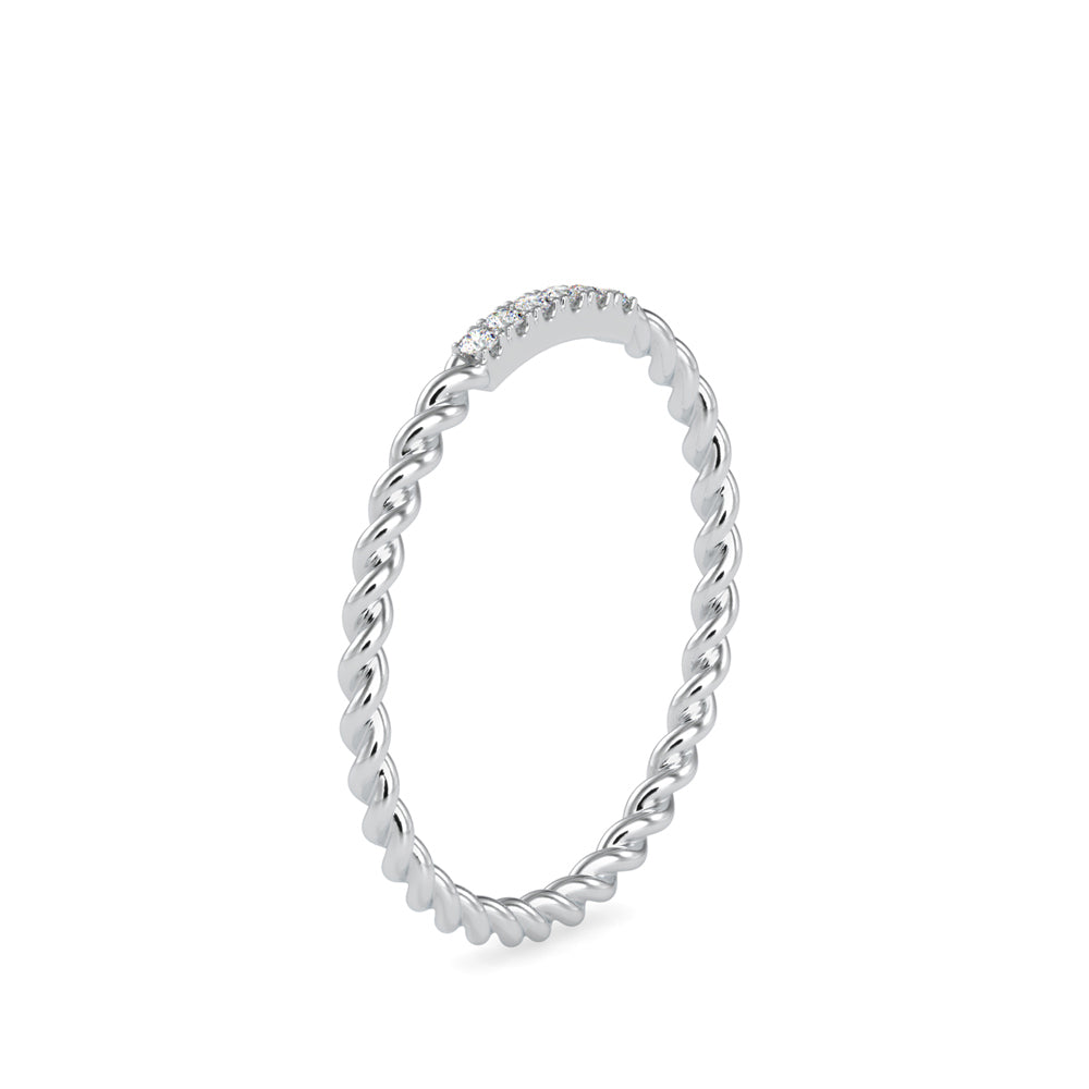 0.04Ct Twisted Round Pave Lab-Grown Diamond Gold Ring