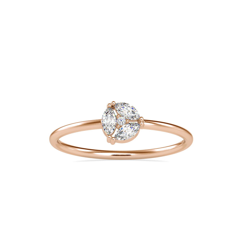 0.16Ct Floral Cluster Look Lab-Grown Diamond Gold Ring