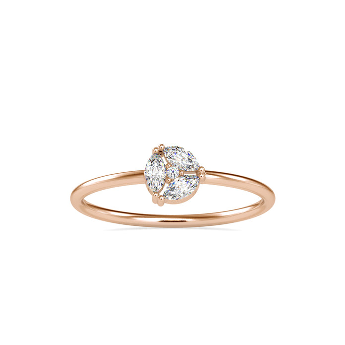0.16Ct Floral Cluster Look Lab-Grown Diamond Gold Ring