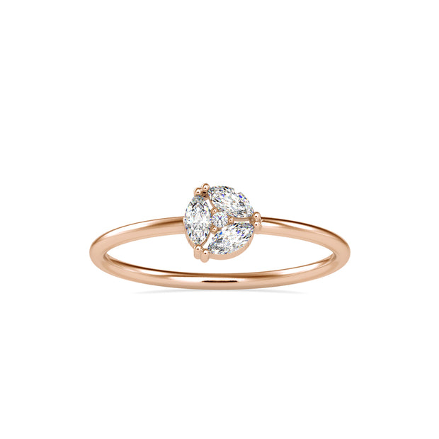0.16Ct Floral Cluster Look Lab-Grown Diamond Gold Ring