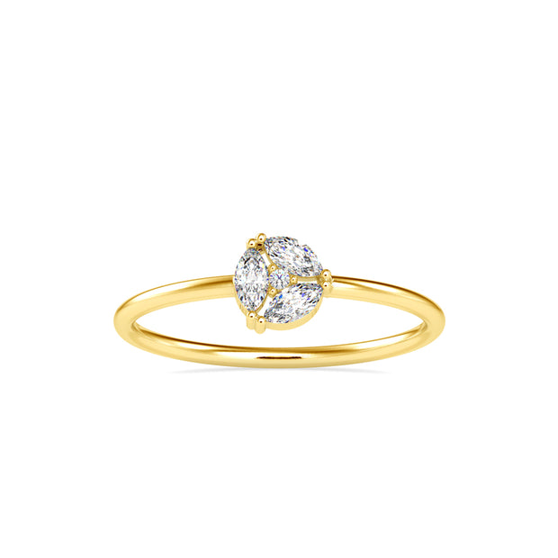 0.16Ct Floral Cluster Look Lab-Grown Diamond Gold Ring