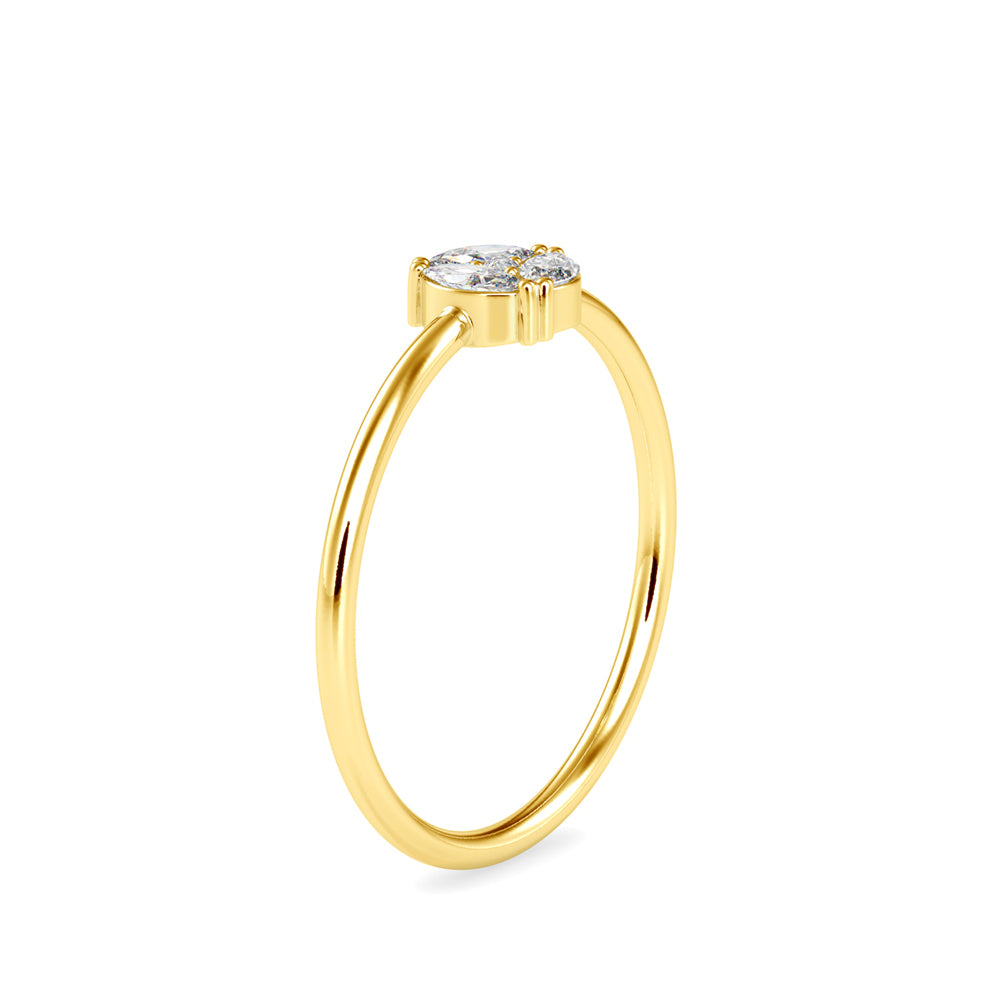 0.16Ct Floral Cluster Look Lab-Grown Diamond Gold Ring