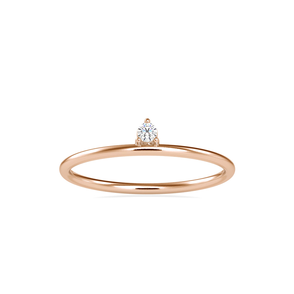 0.04Ct Round Prong Lab-Grown Diamond Gold Ring