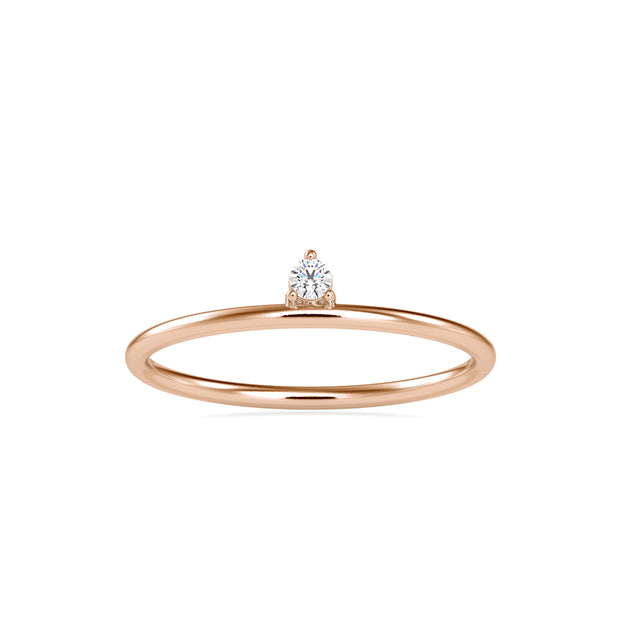 0.04Ct Round Prong Lab-Grown Diamond Gold Ring