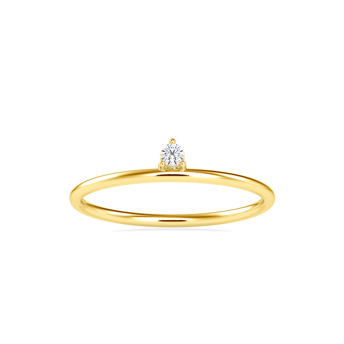 0.04Ct Round Prong Lab-Grown Diamond Gold Ring