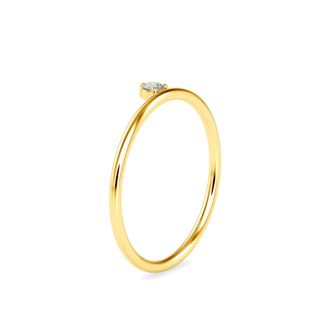 0.04Ct Round Prong Lab-Grown Diamond Gold Ring