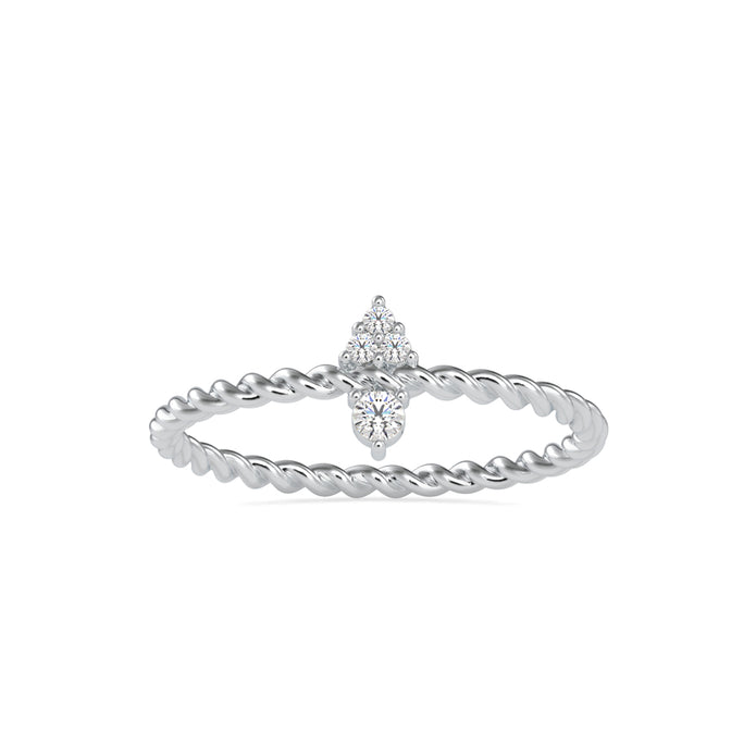 0.06Ct Twisted Round Prong Lab-Grown Diamond Gold Ring