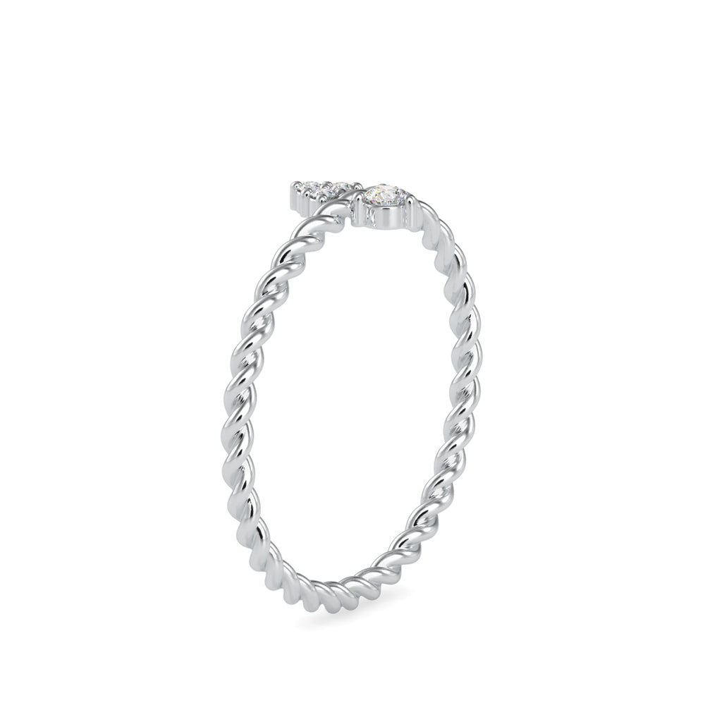 0.06Ct Twisted Round Prong Lab-Grown Diamond Gold Ring