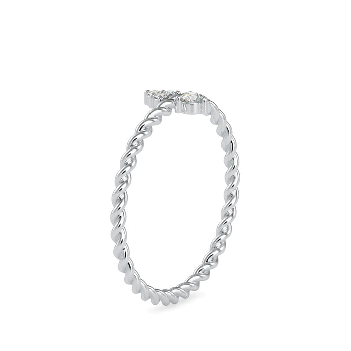 0.06Ct Twisted Round Prong Lab-Grown Diamond Gold Ring