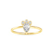 0.39Ct Crown Style Pear Prong Lab-Grown Diamond Gold Ring
