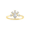0.63Ct Pear Prong With Cluster Lab-Grown Diamond Gold Ring