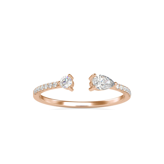 0.29Ct Open Style Two Stone Lab-Grown Diamond Gold Ring