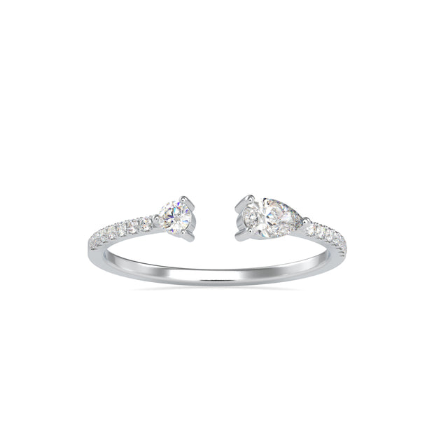 0.29Ct Open Style Two Stone Lab-Grown Diamond Gold Ring