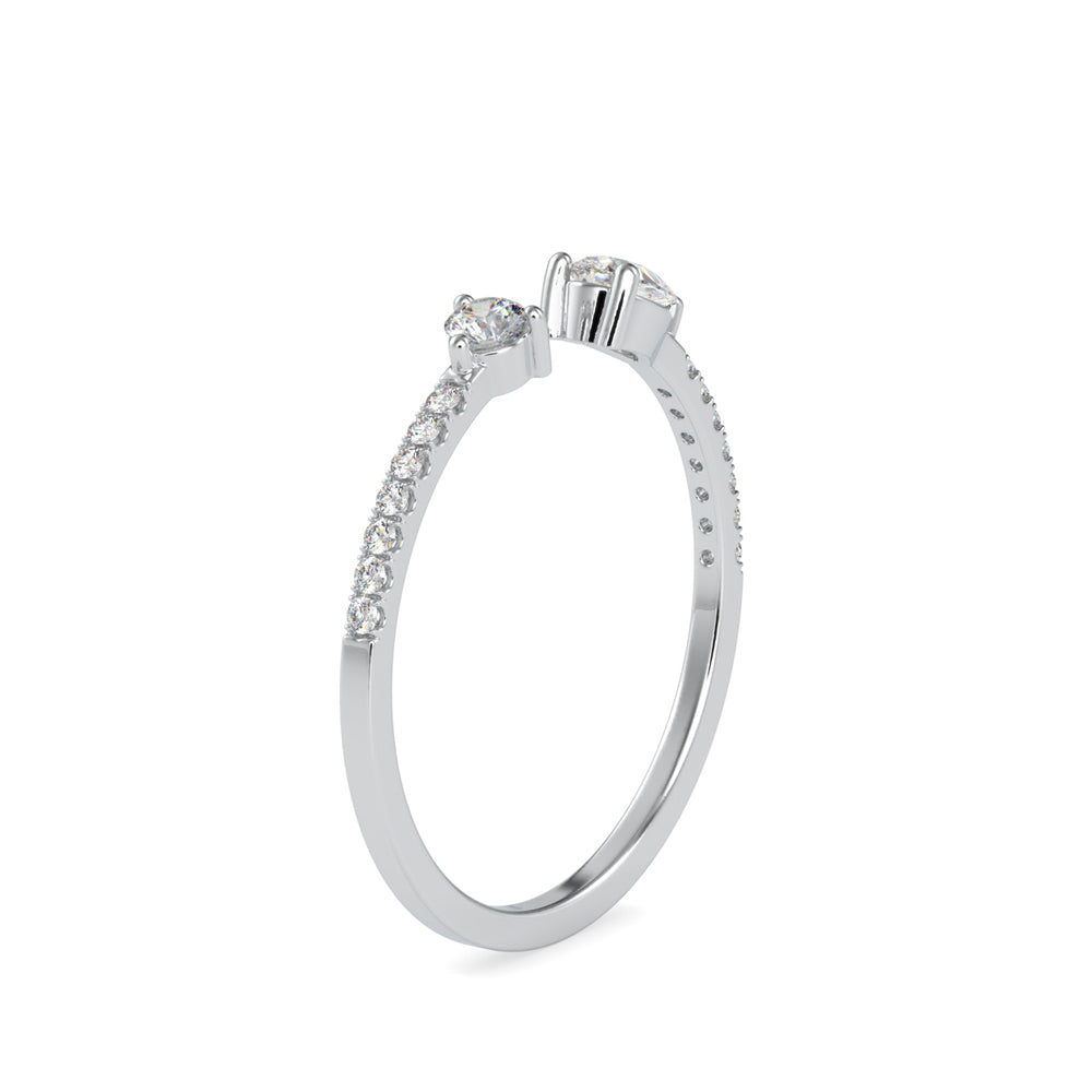 0.29Ct Open Style Two Stone Lab-Grown Diamond Gold Ring