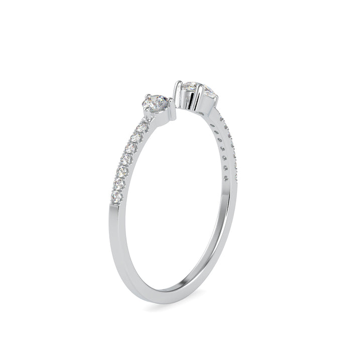 0.29Ct Open Style Two Stone Lab-Grown Diamond Gold Ring