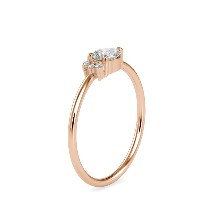 0.37Ct Pear Shape Prong Set Lab-Grown Diamond Gold Ring